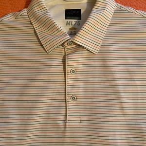 Greg Norman striped Polo shirt